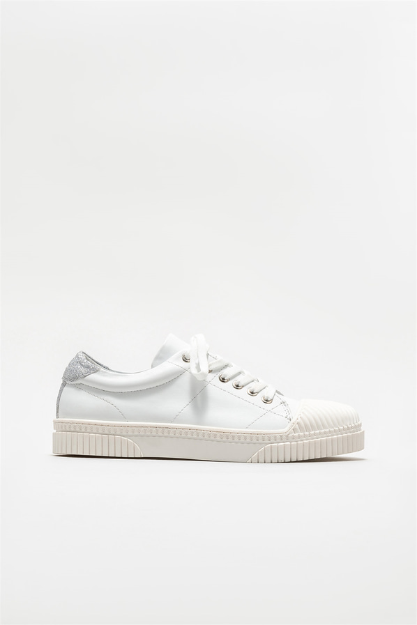 Beyaz deri kadın sneaker - Elle Shoes