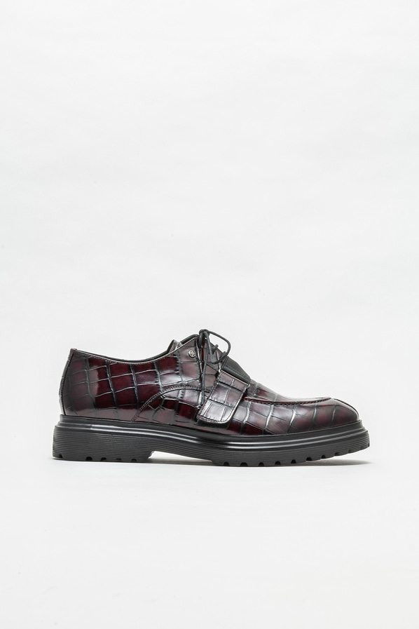 Bordo deri erkek klasik ayakkabı - Elle Shoes