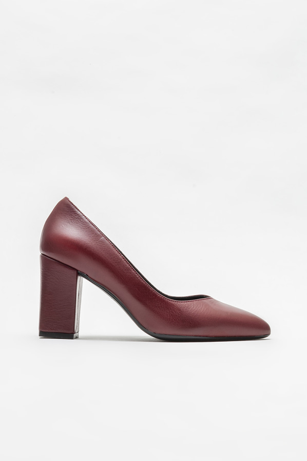 Bordo deri kadın stiletto - Elle Shoes