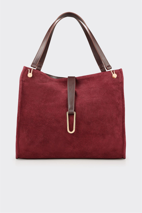 Bordo Kadın Büyük Omuz Çantası