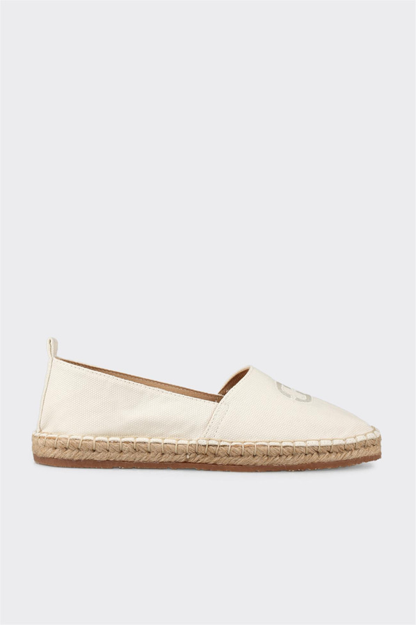 Ekru kadın espadril, rahat kullanım için - Elle Shoes