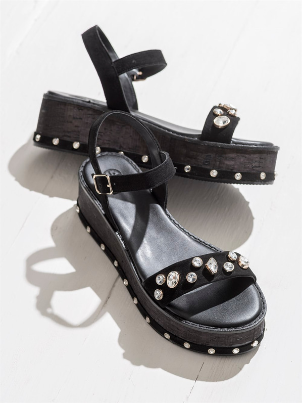 Siyah kadın sandalet - Elle Shoes