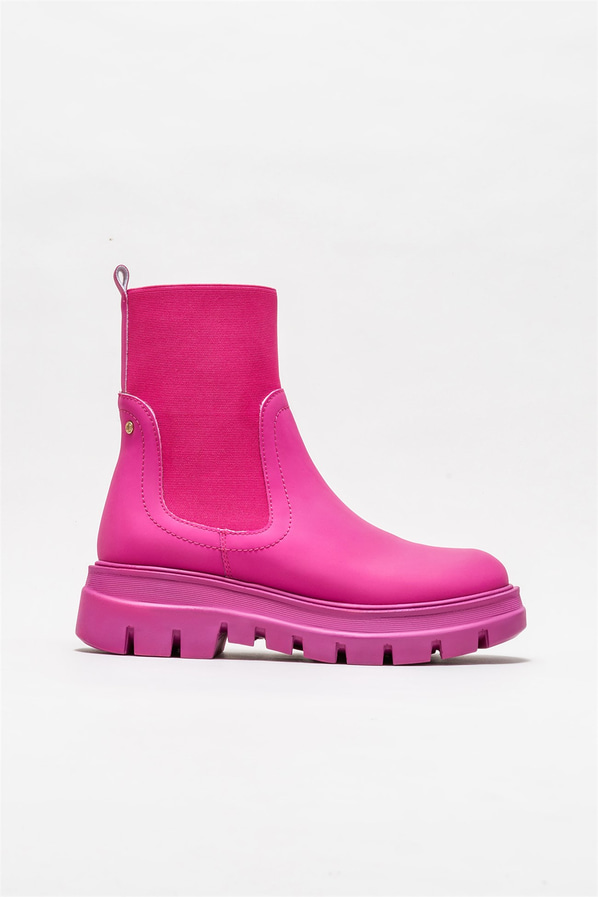 Fuşya düz kadın bot, günlük kullanım için - Elle Shoes