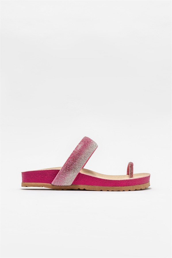 Fuşya kadın terlik - Elle Shoes