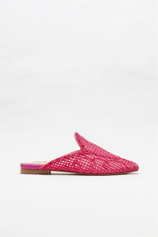 Fuşya kadın düz terlik - Elle Shoes