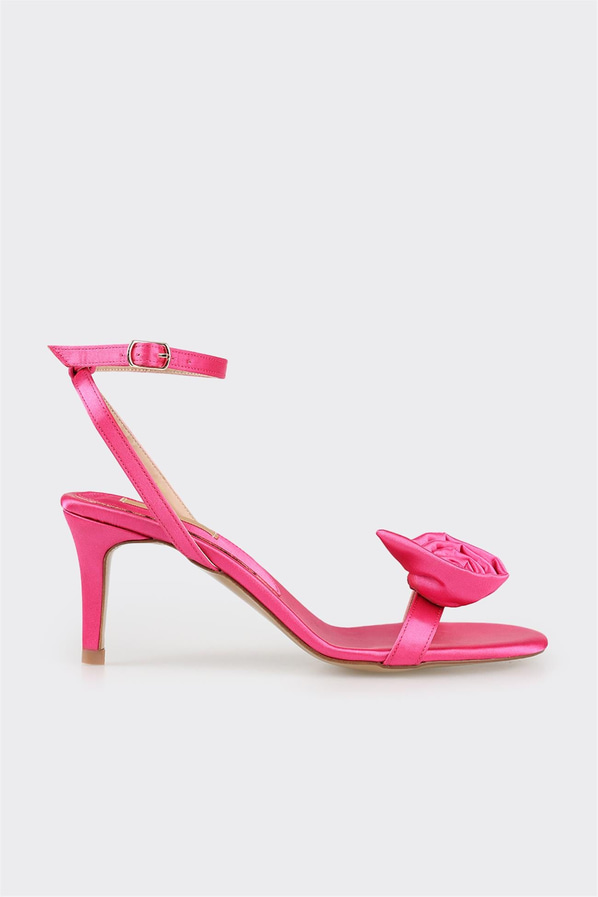 Fuşya topuklu kadın sandalet - Elle Shoes