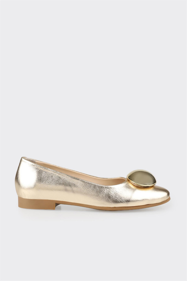 Gold deri kadın babet, günlük kullanım için - Elle Shoes