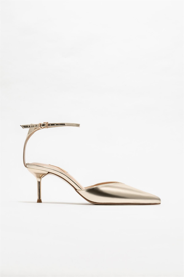 Gold topuklu kadın ayakkabı - Elle Shoes