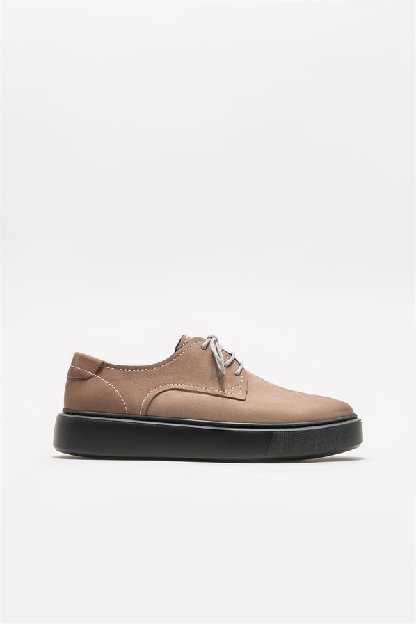 Gri deri erkek günlük ayakkabı, günlük kullanım için - Elle Shoes