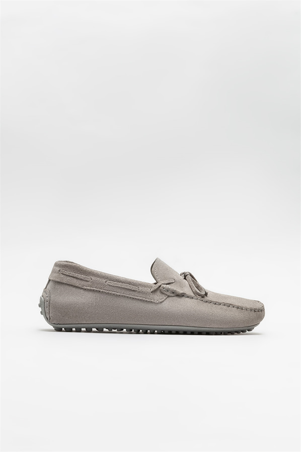 Gri deri erkek günlük ayakkabı, günlük kullanım için - Elle Shoes