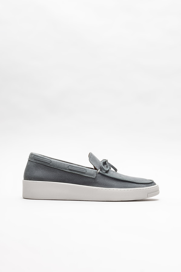 Gri deri erkek loafer, günlük kullanım için - Elle Shoes