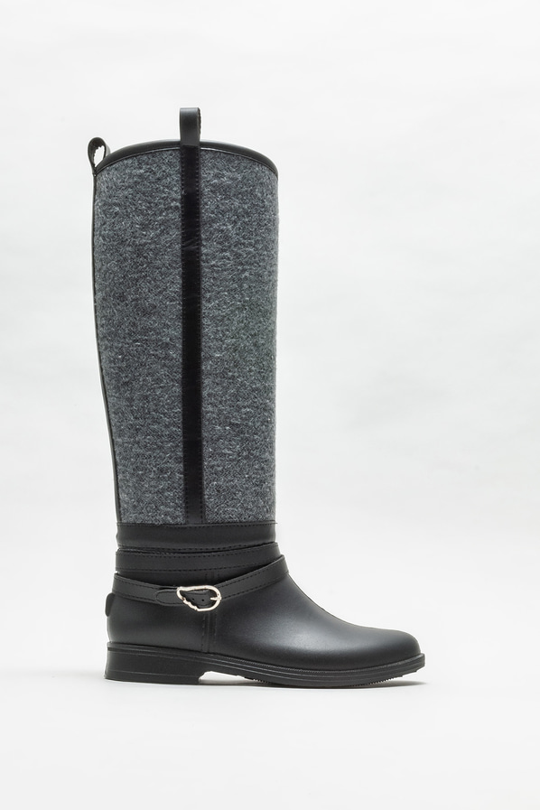 Gri düz kadın çizme - Elle Shoes
