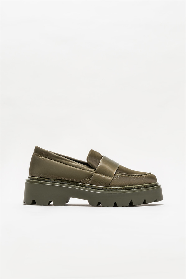 Haki kadın loafer - Elle Shoes