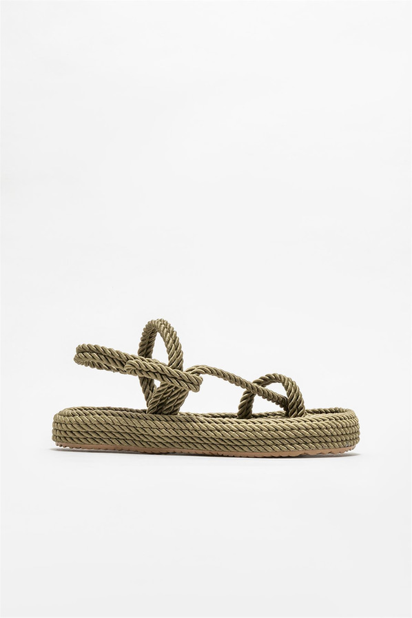 Haki kadın sandalet - Elle Shoes
