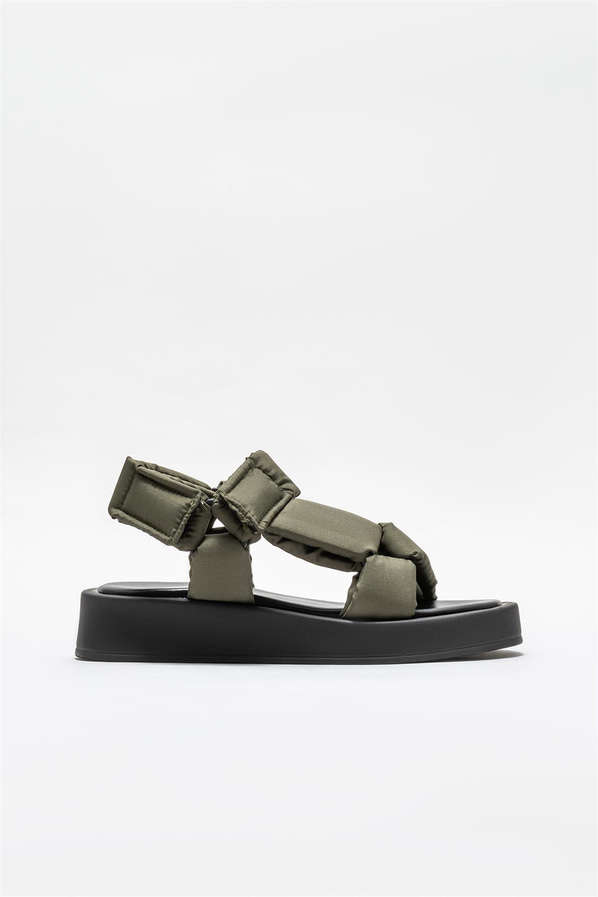Haki kadın sandalet - Elle Shoes
