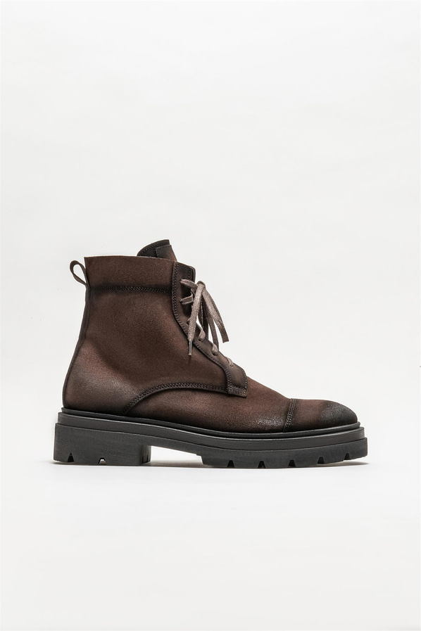 Kahve deri erkek günlük bot, günlük kullanım için - Elle Shoes