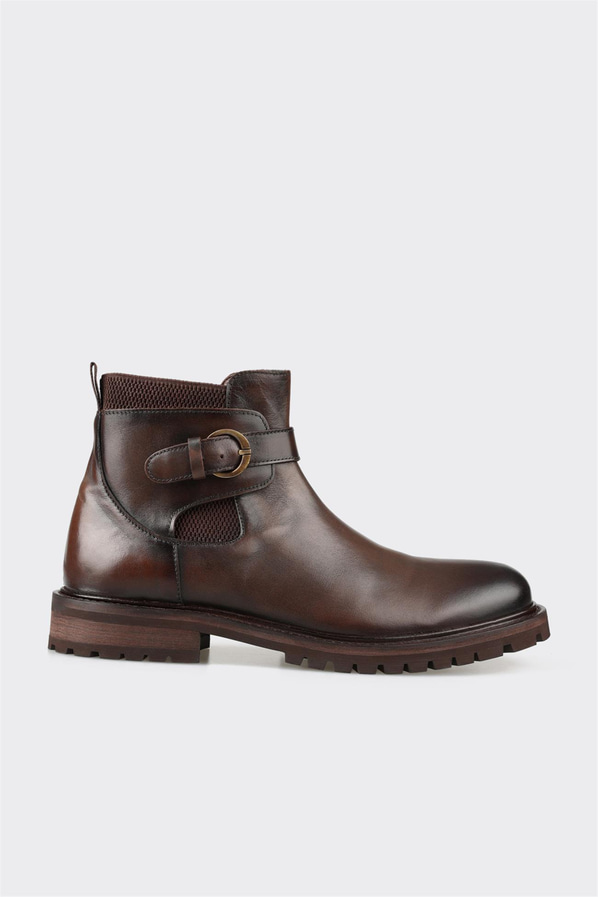 Kahve deri erkek günlük bot, rahat kullanım için - Elle Shoes