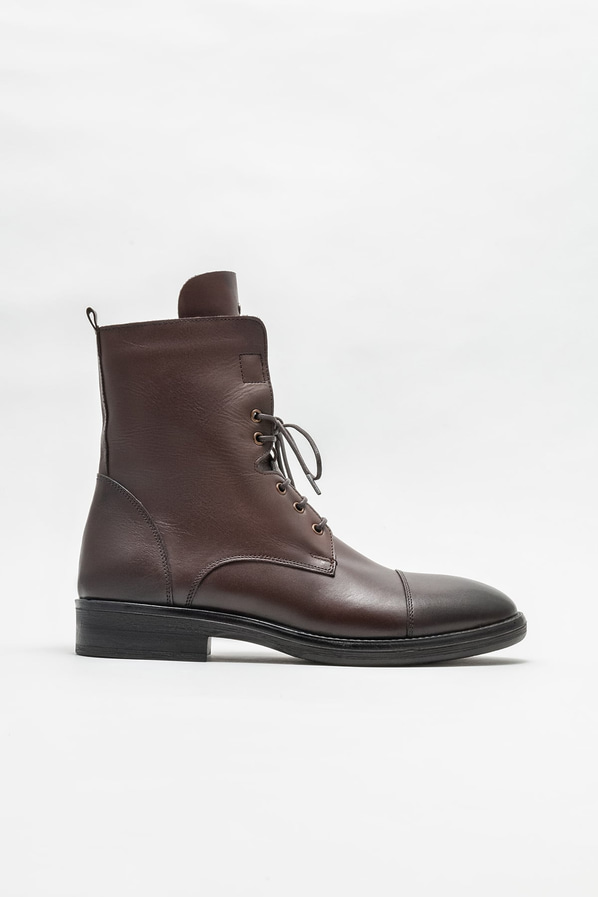 Kahve deri erkek günlük bot, günlük kullanım için - Elle Shoes