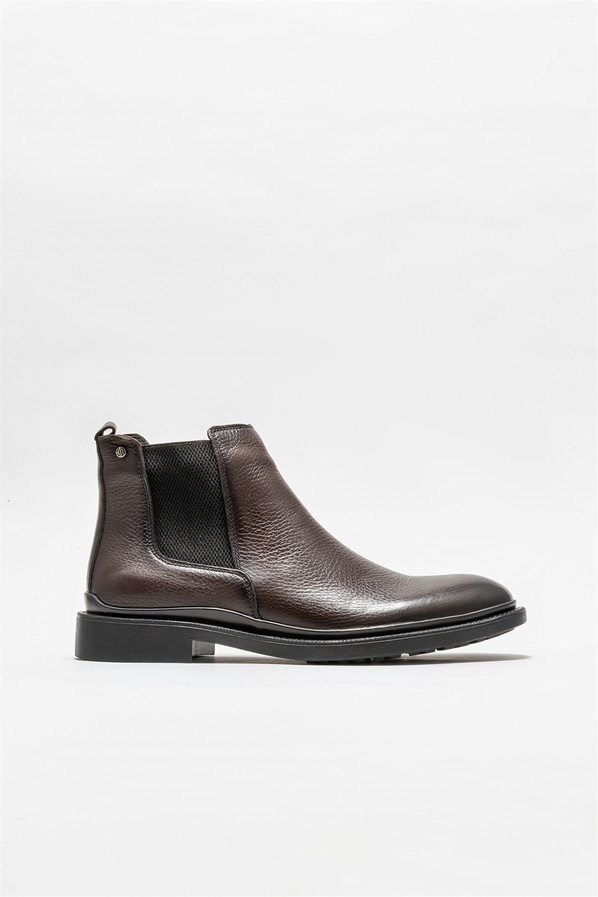 Kahve deri erkek günlük bot, günlük kullanım için - Elle Shoes
