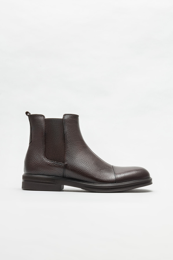 Kahve deri erkek günlük bot, günlük kullanım için - Elle Shoes