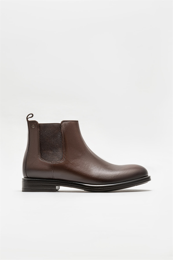 Kahve deri erkek günlük bot, günlük kullanım için - Elle Shoes