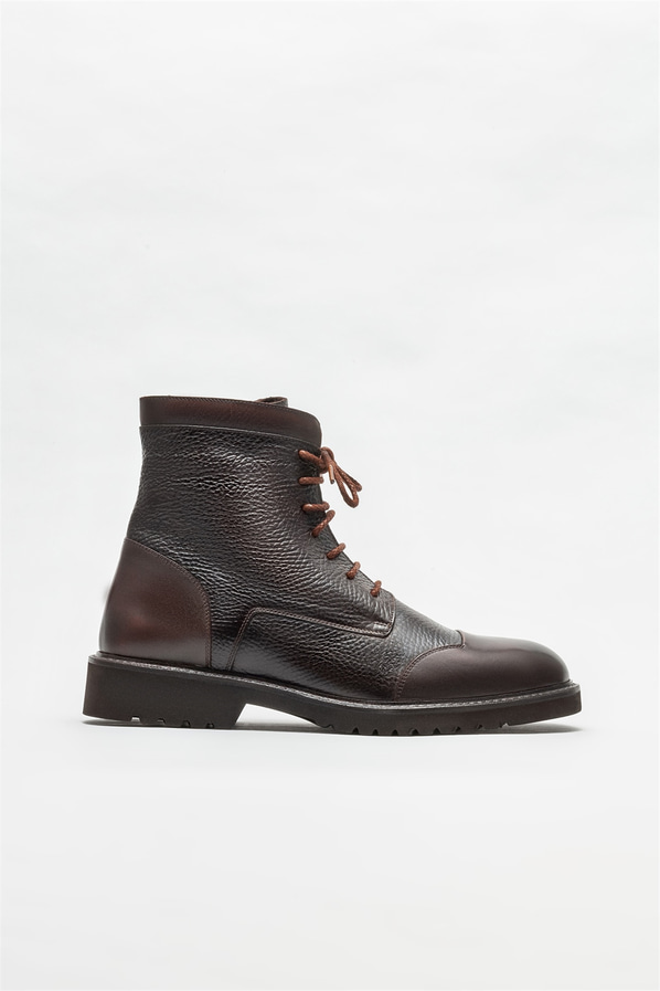 Kahve deri erkek günlük bot, günlük kullanım için - Elle Shoes