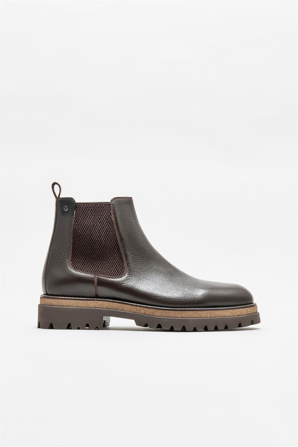 Kahve deri erkek günlük bot, günlük kullanım için - Elle Shoes