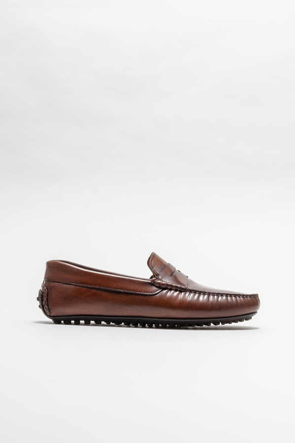 Kahve deri erkek loafer, günlük kullanım için - Elle Shoes