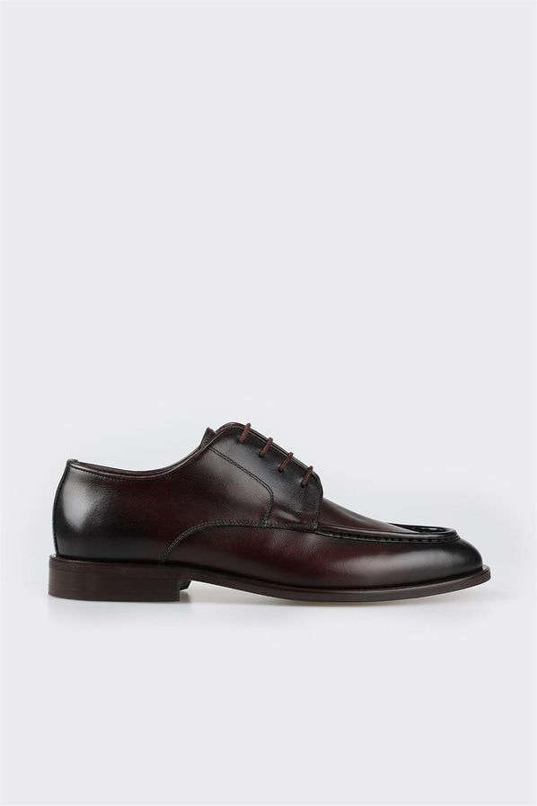 Kahve deri erkek klasik ayakkabı - Elle Shoes