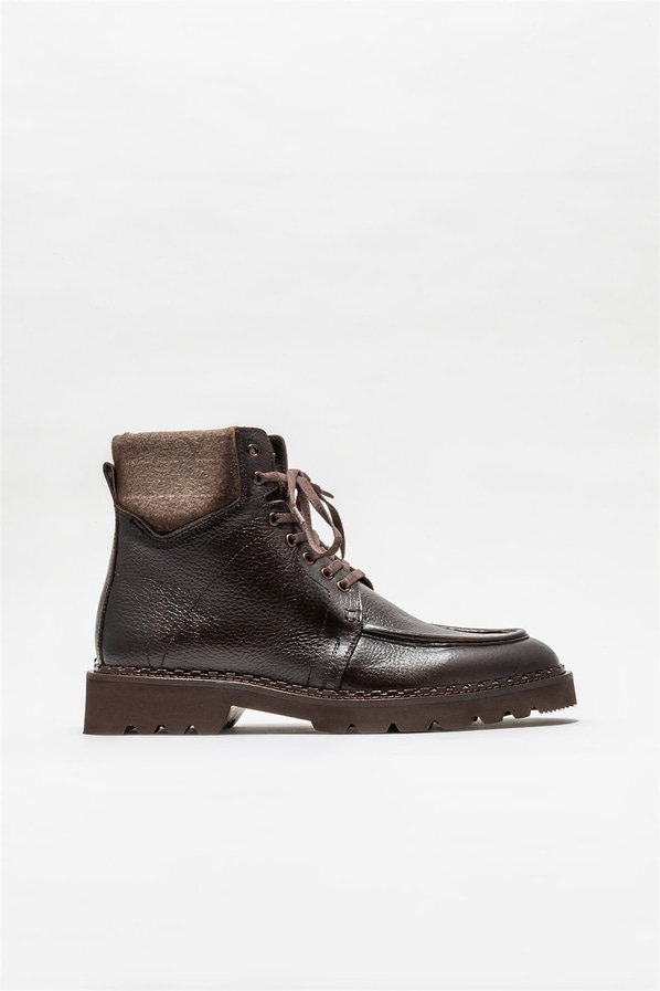 Kahve deri erkek klasik bot - Elle Shoes