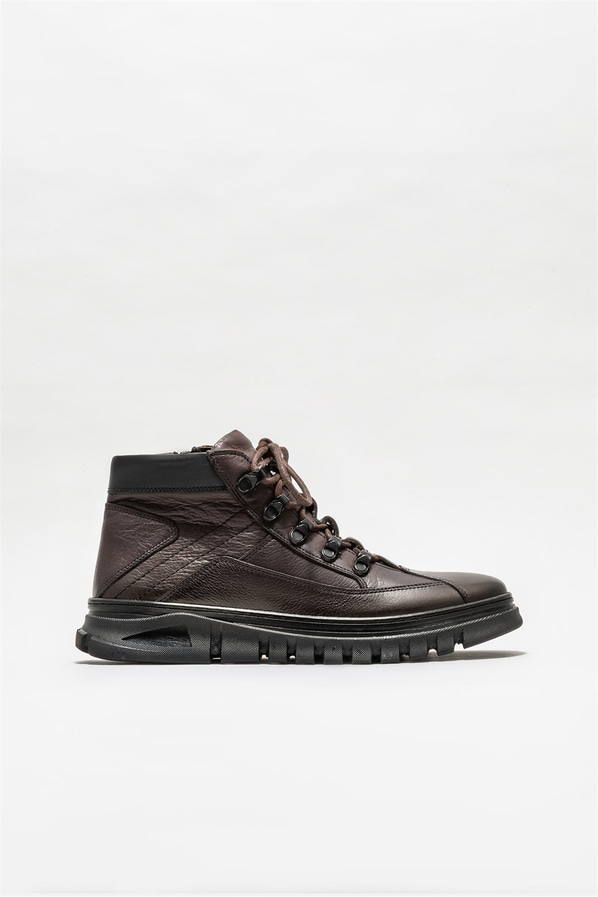 Kahve deri erkek bot - Elle Shoes