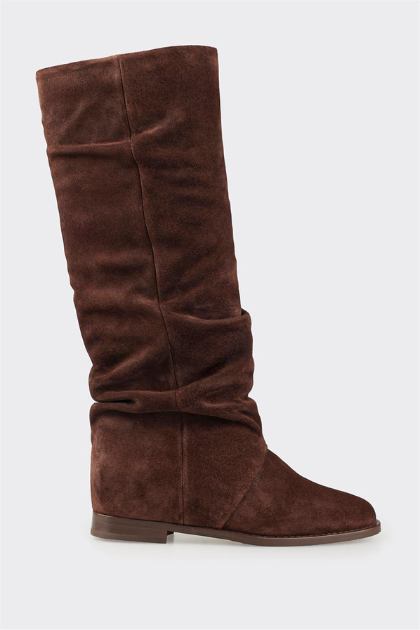 Kahve Deri Kadın Çizme