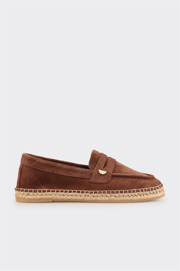 Kahve Deri Kadın Espadril
