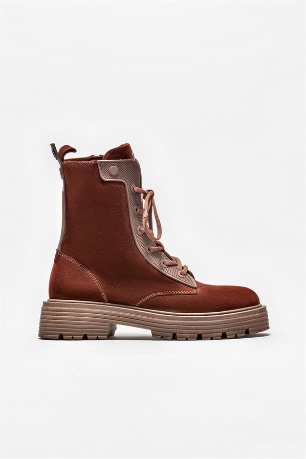 Kahve deri kadın günlük bot, günlük kullanım için - Elle Shoes