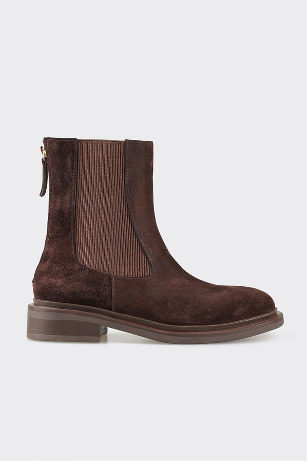 Kahve deri kadın bot, günlük kullanım için - Elle Shoes