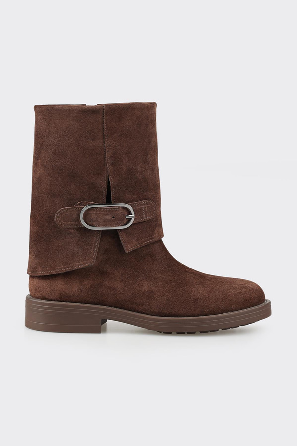 Kahve deri kadın bot, rahat kullanım için - Elle Shoes