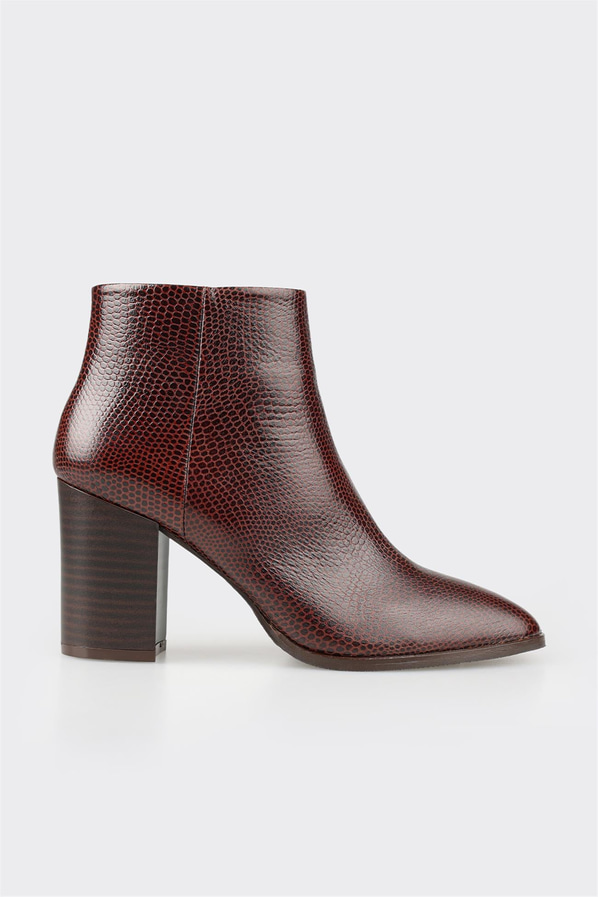 Kahve deri kadın bot, klasik stil için - Elle Shoes