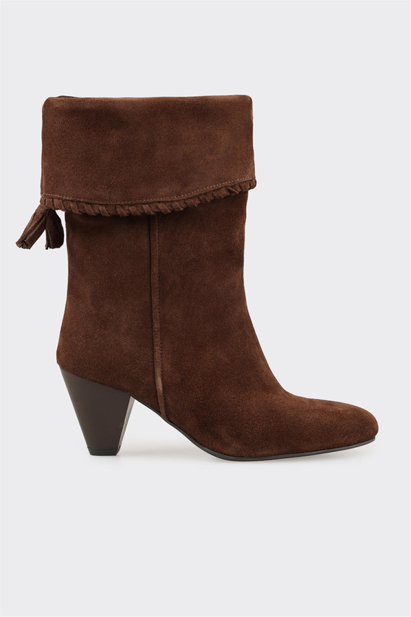 Kahve Deri Kadın Klasik Bot