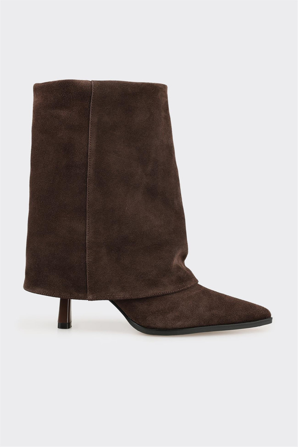 Kahve Deri Kadın Klasik Bot