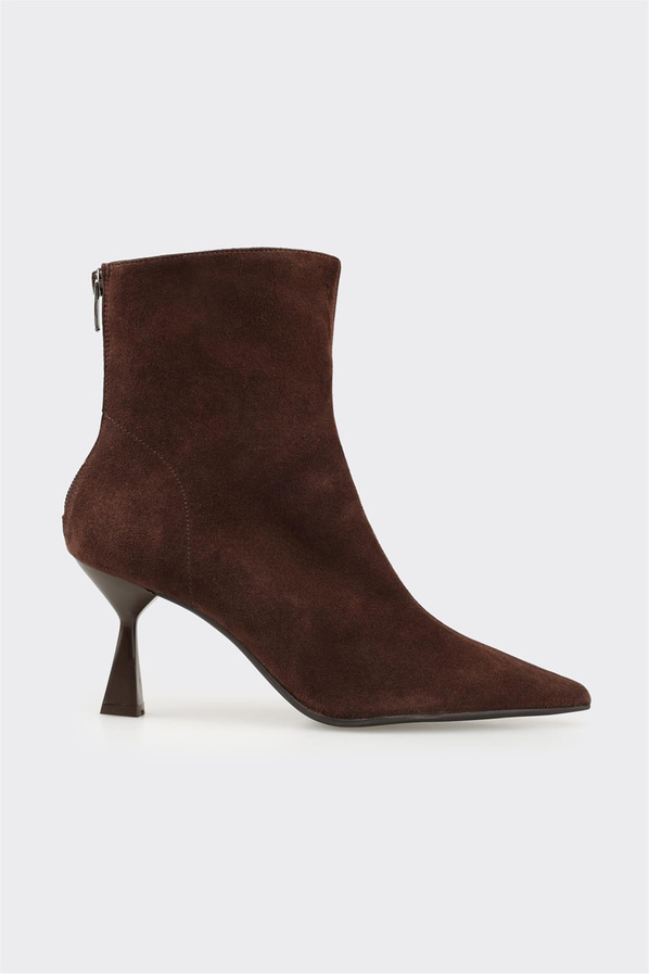 Kahve Deri Kadın Klasik Bot