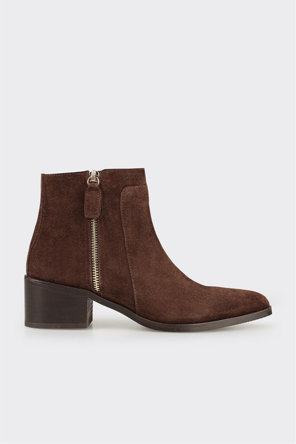 Kahve Deri Kadın Klasik Bot