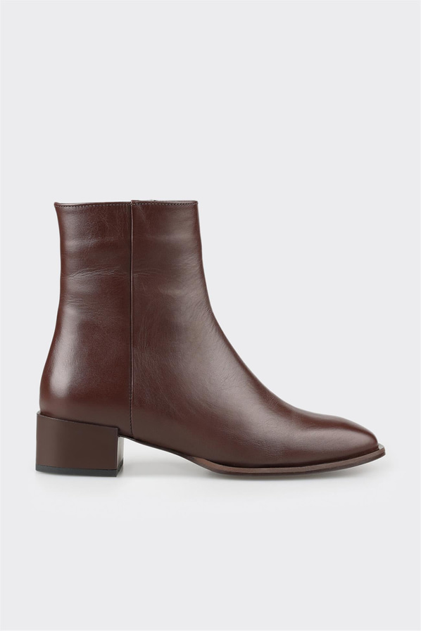 Kahve deri kadın bot, klasik stil için - Elle Shoes