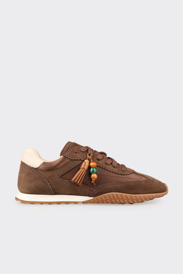 Kahve deri kadın sneaker - Elle Shoes