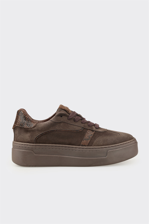 Kahve Deri Kadın Spor Ayakkabı