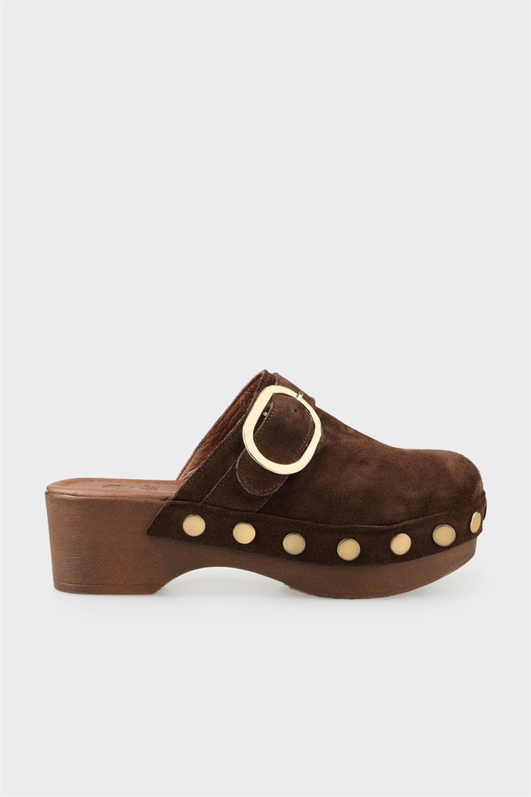 Kahve Deri Kadın Terlik