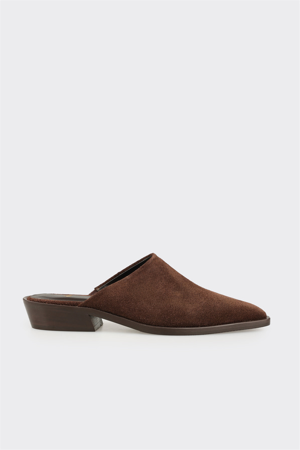 Kahve deri kadın terlik - Elle Shoes