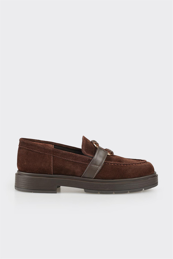 Kahve kadın loafer, günlük kullanım için - Elle Shoes