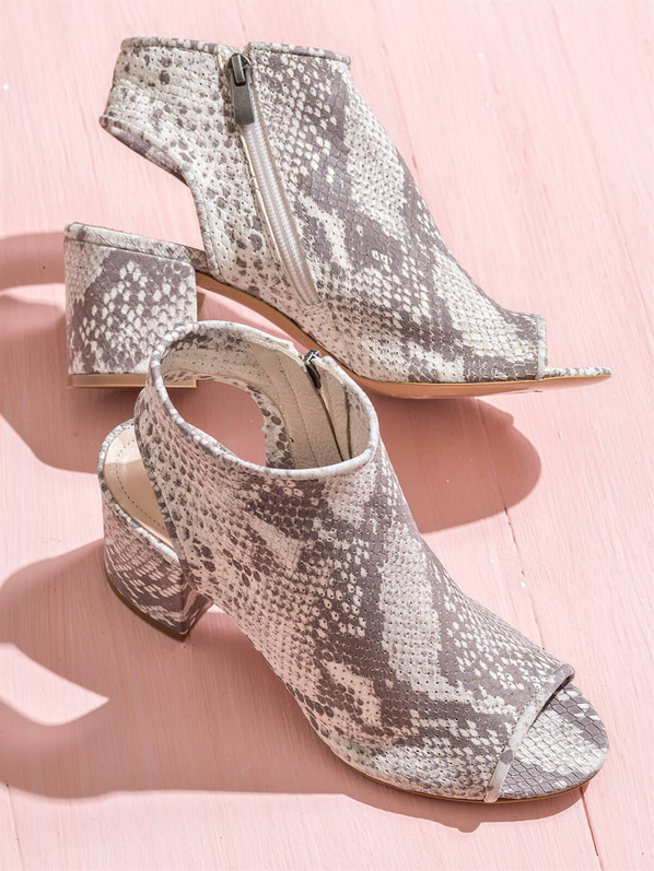 Bej deri kalın topuklu kadın sandalet - Elle Shoes
