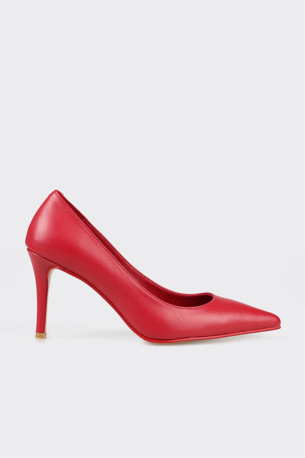 Kırmızı deri kadın stiletto - Elle Shoes