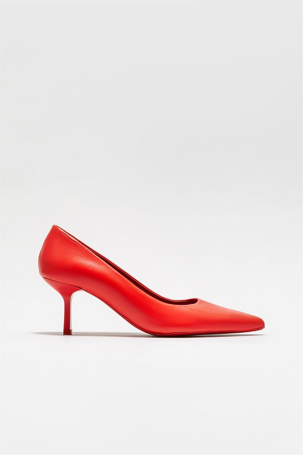 Kırmızı deri kadın stiletto - Elle Shoes